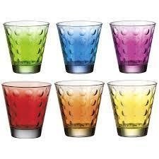 OPTIC MULTICOLOR -SET 6 VERRES BAS - LEONARDO