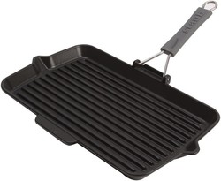 GRILL RECTANGULAIRE 34x21CM NOIR MANCHE SILICONE - STAUB